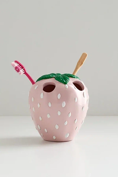 Urban Outfitters Strawberry Toothbrush Holder In Pink At