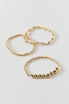 Urban Outfitters Stretchy Metal Beaded Bracelet Set In Gold, Women's At