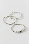 Urban Outfitters Stretchy Metal Beaded Bracelet Set In Silver, Women's At  In Silver