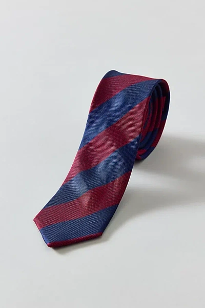 Urban Outfitters Stripe Pattern Wide Neck Tie In Navy, Men's At  In Blue