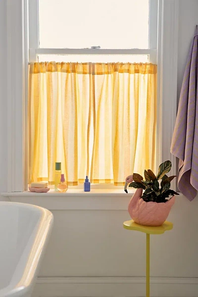 Urban Outfitters Stripe Patterned Café Curtain Set In Yellow At