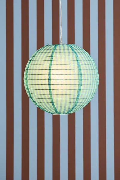 Urban Outfitters Stripe Printed Round Paper Lantern Pendant Shade In Blue At