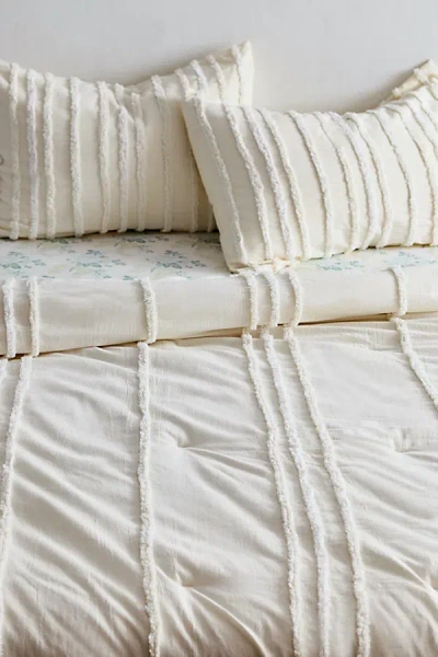 Urban Outfitters Stripe Tufted Comforter In Cream At  In White