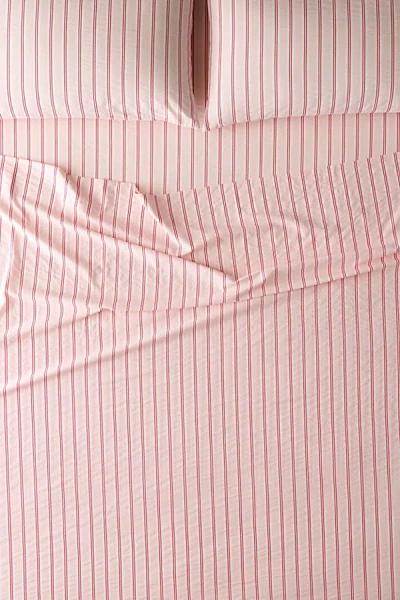 Urban Outfitters Striped Core Sheet Set In Pink/red Suiting Stripe At
