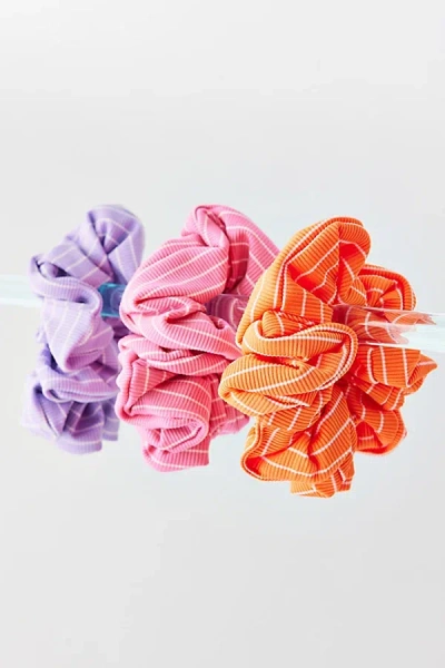 Urban Outfitters Striped Oversized Scrunchie In Orange, Women's At