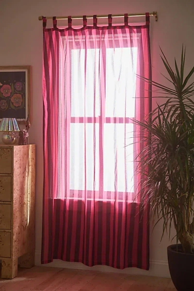 Urban Outfitters Striped Patterned Window Panel In Pink Wine Combo At  In Multi