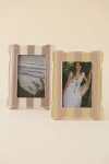 Urban Outfitters Striped Resin 4" X 6" Picture Frame In Neutral At
