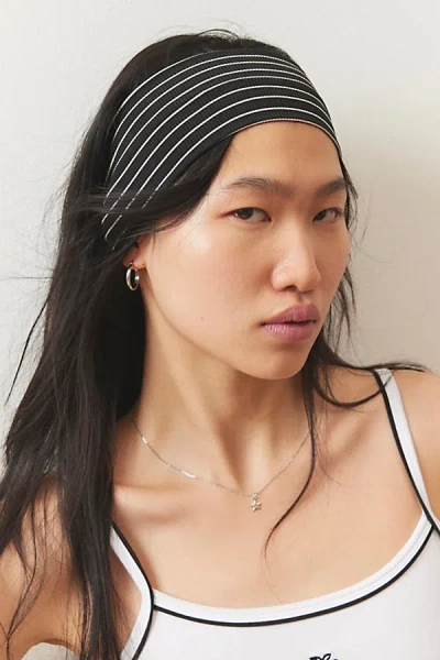 Urban Outfitters Striped Wide Soft Headband In Black, Women's At