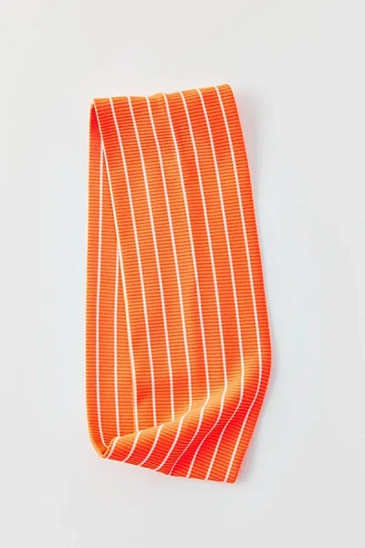Urban Outfitters Striped Wide Soft Headband In Orange, Women's At