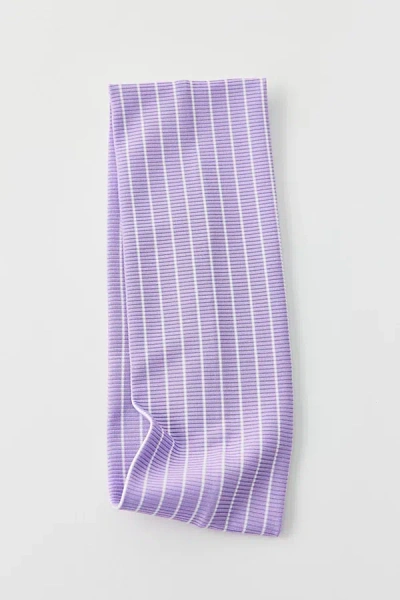 Urban Outfitters Striped Wide Soft Headband In Purple, Women's At