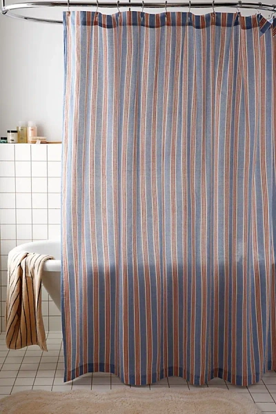 Urban Outfitters Stripes Shower Curtain In Blue At  In Blue