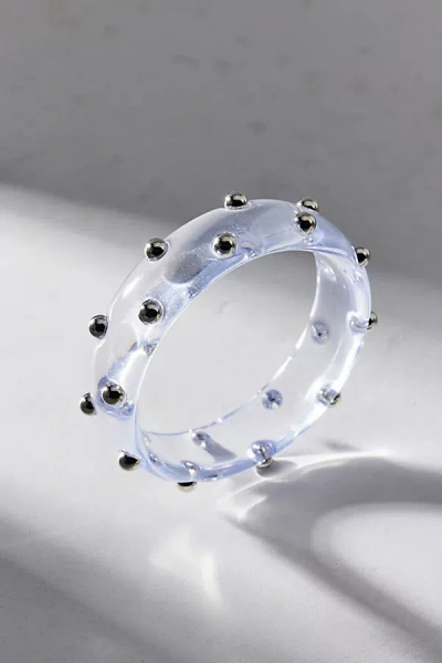 Urban Outfitters Studded Acrylic Bangle Bracelet In Clear, Women's At  In Transparent