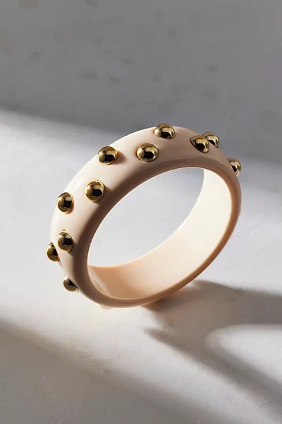 Urban Outfitters Studded Acrylic Bangle Bracelet In Ivory, Women's At  In White
