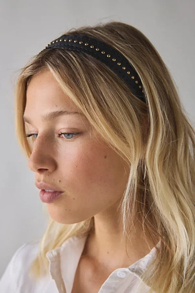Urban Outfitters Studded Faux Leather Headband In Black, Women's At