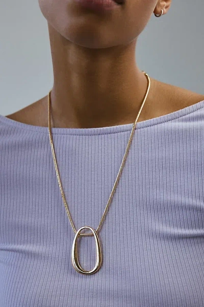 Urban Outfitters Suki Oblong Pendant Chain Necklace In Gold, Women's At