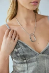 Urban Outfitters Suki Oblong Pendant Chain Necklace In Silver, Women's At  In Metallic