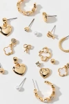 Urban Outfitters Summer Girl Pearl Post & Hoop Earring Set In Gold, Women's At  In Gold