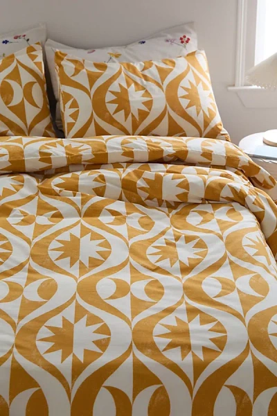 Urban Outfitters Sun & Moon Duvet Set In Neutral At  In Yellow