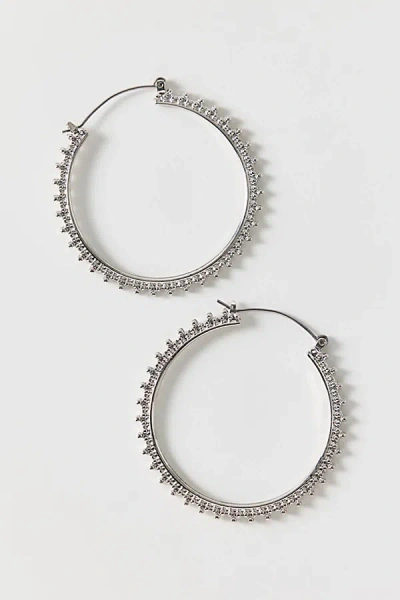 Urban Outfitters Sunburst Textured Hoop Earrings In Silver, Women's At  In Metallic