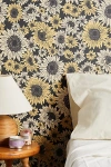 Urban Outfitters Sunflower Removable Wallpaper In Black At