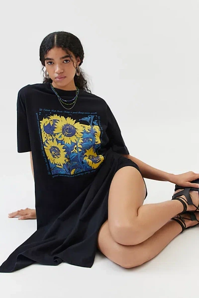 Urban Outfitters Sunflower Tunic T-shirt Dress In Black, Women's At