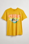 URBAN OUTFITTERS SURF GRAPHIC TEE IN YELLOW ORANGE, MEN'S AT URBAN OUTFITTERS