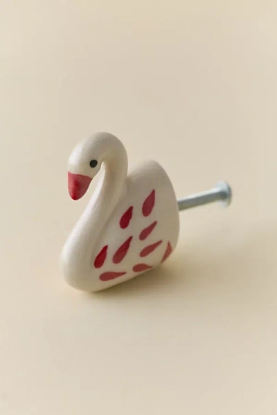 Urban Outfitters Swan Shaped Ceramic Knob/wall Hook In Ivory At
