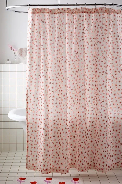 Urban Outfitters Sweetheart Ditsy Shower Curtain In Red At