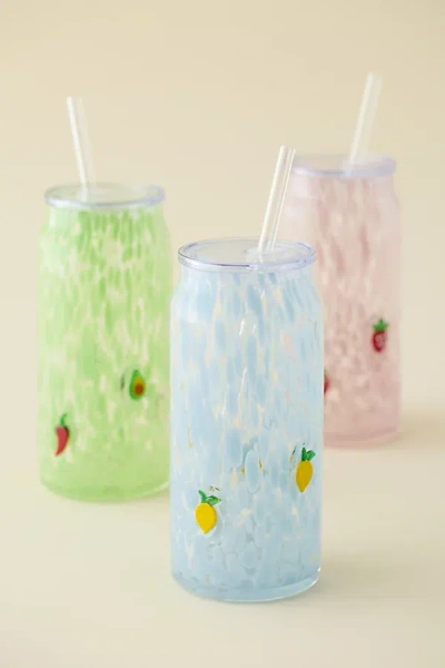 Urban Outfitters Swig Life Lemon Meringue Charm To-go Glass Tumbler In Light Blue At