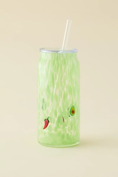 Urban Outfitters Swig Life Lemon Meringue Charm To-go Glass Tumbler In Taco Night At  In Metallic