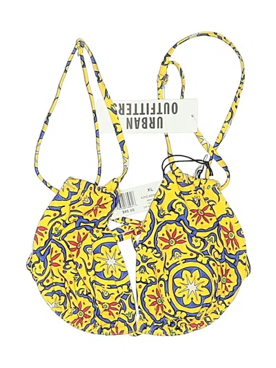 Urban Outfitters Swimsuit Top Yellow Paisley Pattern Swimwear