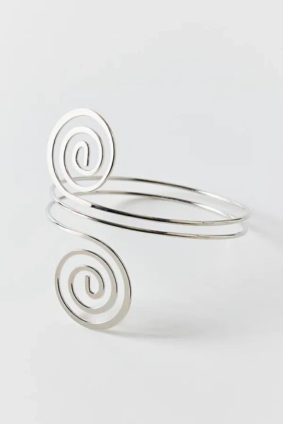 Urban Outfitters Swirl Double Layer Arm Cuff In Silver, Women's At  In Metallic