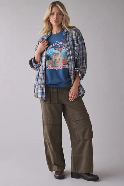 Urban Outfitters Switzerland Deer Graphic Oversized Tee In Blue, Women's At