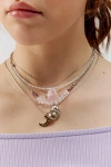 URBAN OUTFITTERS SYDNEY MOON & PEARL LAYERING NECKLACE SET IN SILVER, WOMEN'S AT URBAN OUTFITTERS