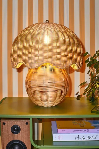 Urban Outfitters Sylvia Rattan Table Lamp In Natural At  In Brown