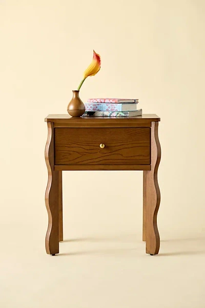 Urban Outfitters Sylvie Squiggle Wood Storage Nightstand In Light Brown At
