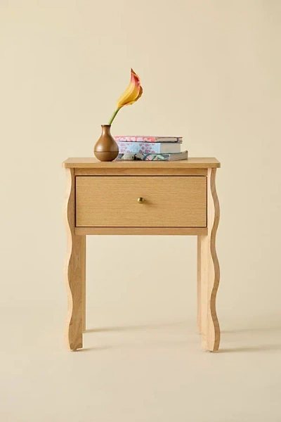 Urban Outfitters Sylvie Squiggle Wood Storage Nightstand In Tan At