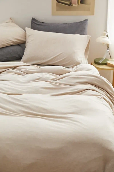 Urban Outfitters T-shirt Jersey Duvet Set In Oatmeal At  In Oatmeal