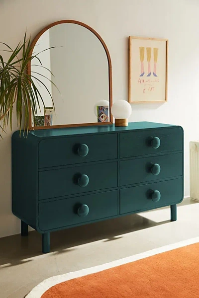 Urban Outfitters Tabitha 6-drawer Dresser In Turquoise At  In Green