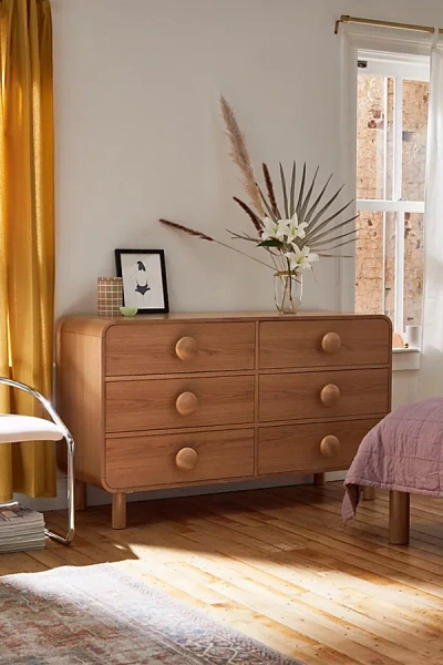Urban Outfitters Tabitha 6-drawer Wood Dresser In Brown At