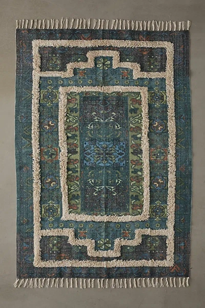 Urban Outfitters Talvi Brushed Rug In Green At  In Blue