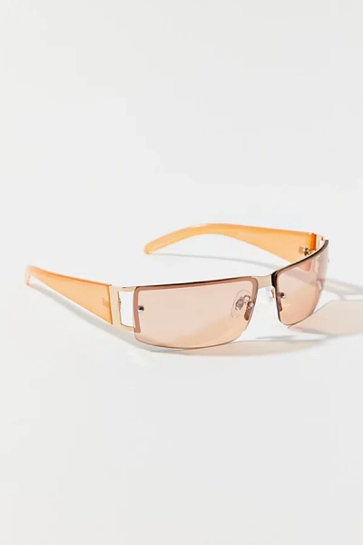 Urban Outfitters Taya Slim Shield Sunglasses In Orange, Women's At