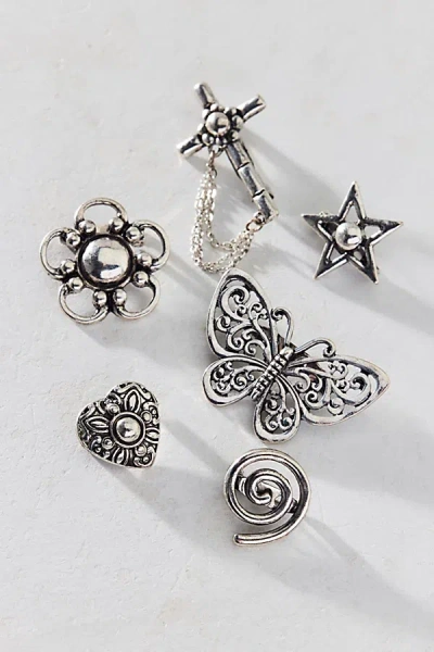 Urban Outfitters Taylor Metal Charm Pin Pack In Silver At