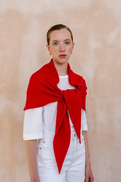 Urban Outfitters Tbco Merino Wool Large Triangle Scarf In Red, Women's At