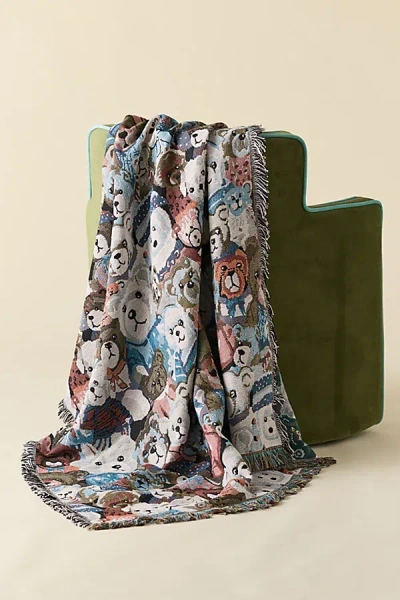 Urban Outfitters Teddy Bear Tapestry Throw Blanket At