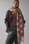 Urban Outfitters Teddy Pattern Woven Scarf In Neutral, Women's At  In Gold