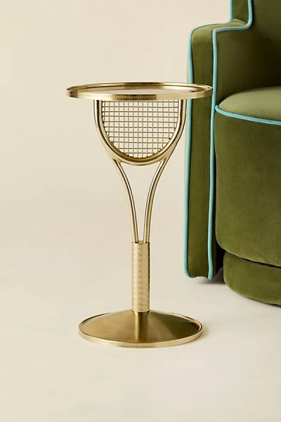 Urban Outfitters Tennis Racket Sculptural Metal Side Table In Gold At