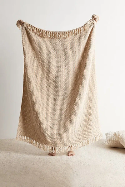 Urban Outfitters Textural Chenille Throw Blanket In Jet Stream At  In Neutral