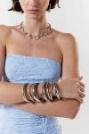 Urban Outfitters Textured Bangle Bracelet Set In Silver, Women's At