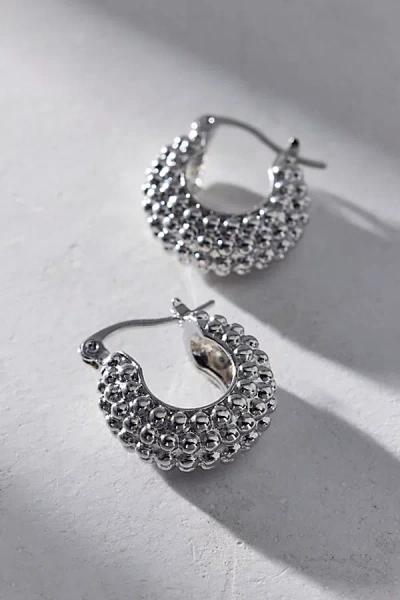 Urban Outfitters Textured Boho Hoop Earring In Silver, Women's At